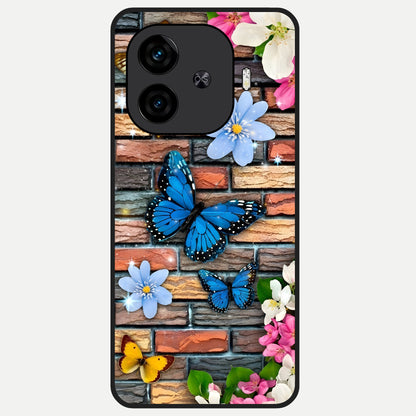  Brick Bloom Flight Glass Case for  iQOO Z9 Turbo back cover – full design glossy printed glass finish