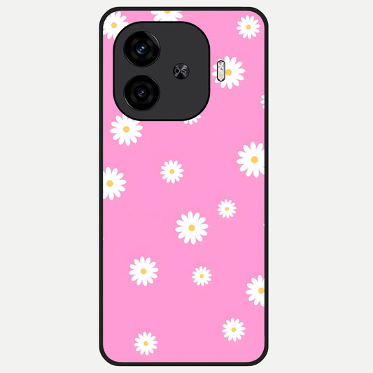  Bubblegum Daisy Pop Glass Case for  iQOO Z9 Turbo back cover – full design glossy printed glass finish