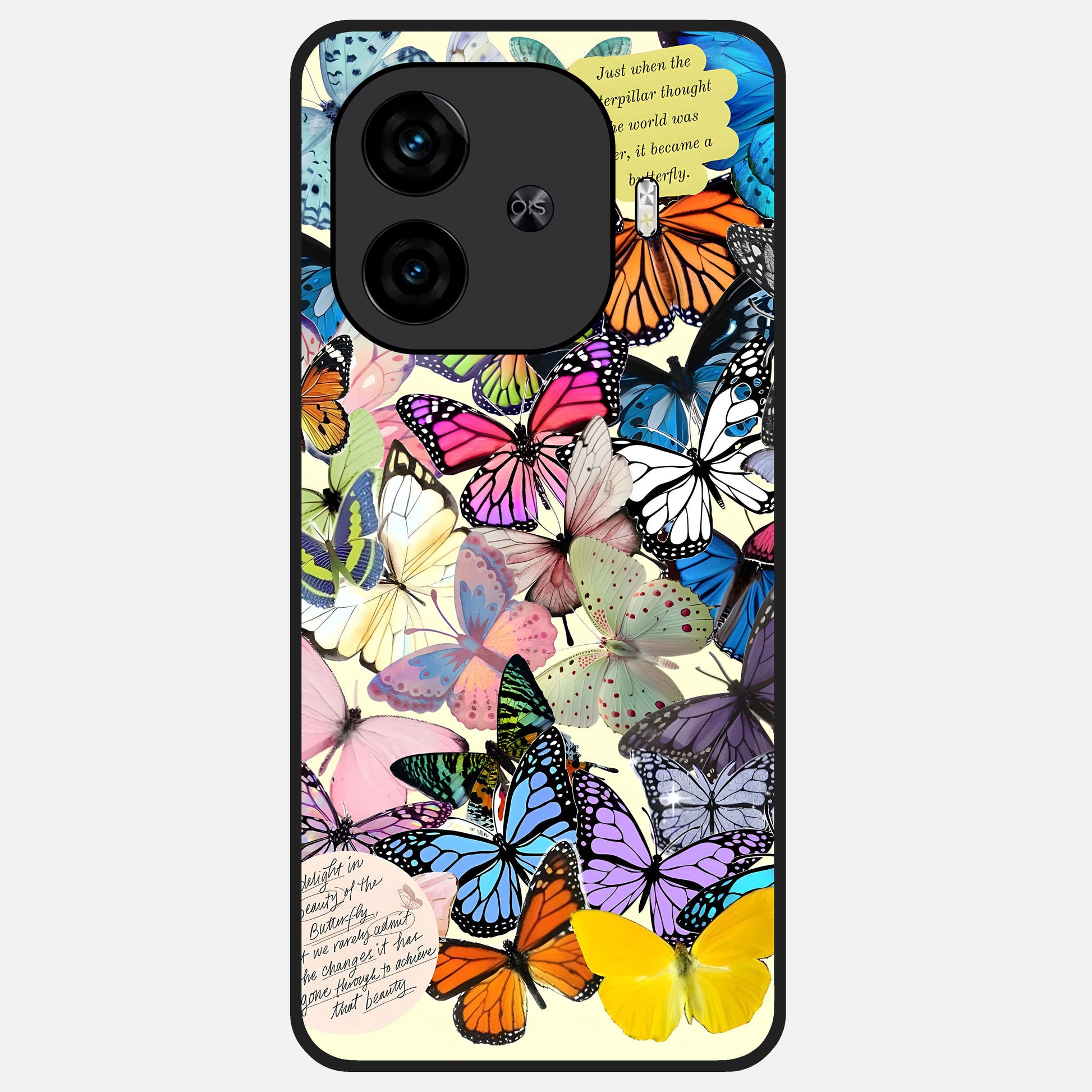  Butterflies Petal Dream Glass Case for  iQOO Z9 Turbo back cover – full design glossy printed glass finish