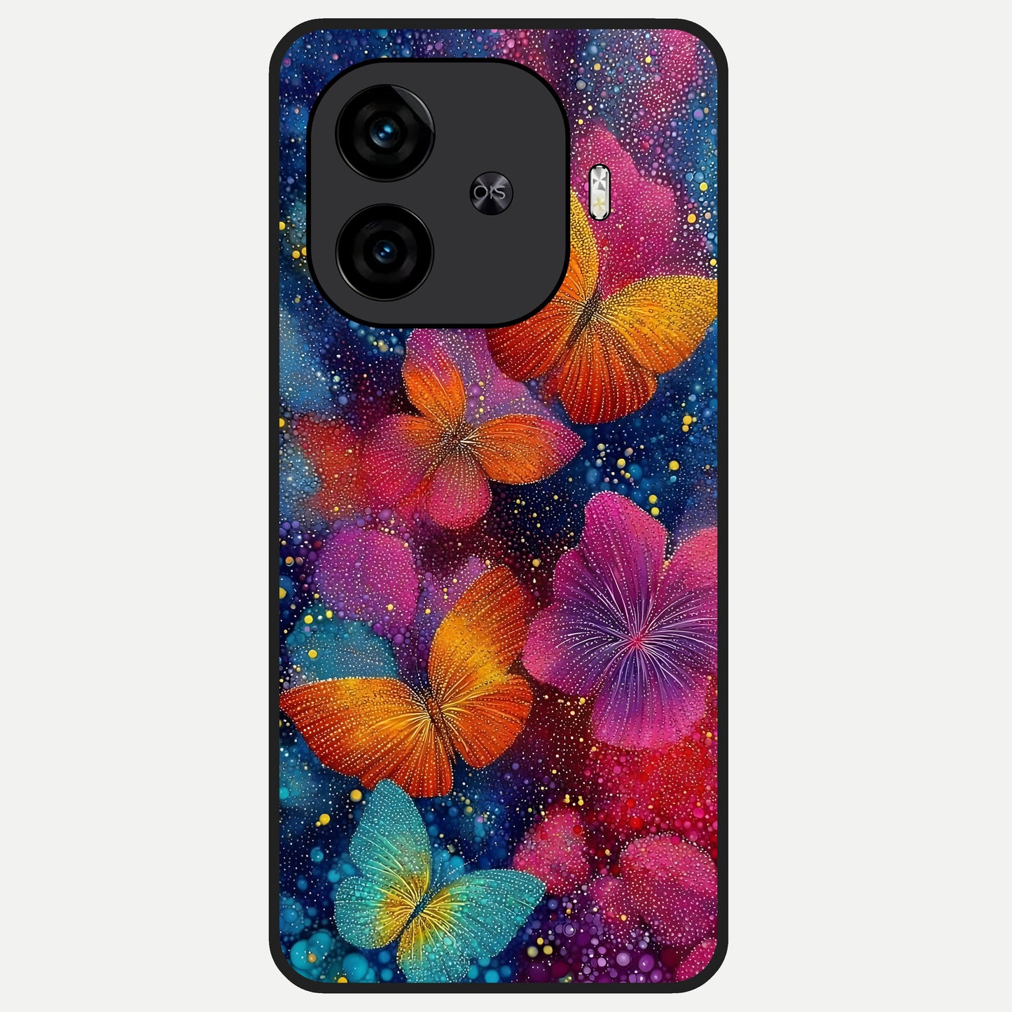  Butterfly Dream Mist Glass Case for  iQOO Z9 Turbo back cover – full design glossy printed glass finish