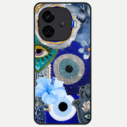  Celestial Blue Vision Glass Case for  iQOO Z9 Turbo back cover – full design glossy printed glass finish