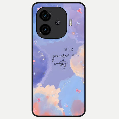  Celestial Cloud Magic Glass Case for  iQOO Z9 Turbo back cover – full design glossy printed glass finish
