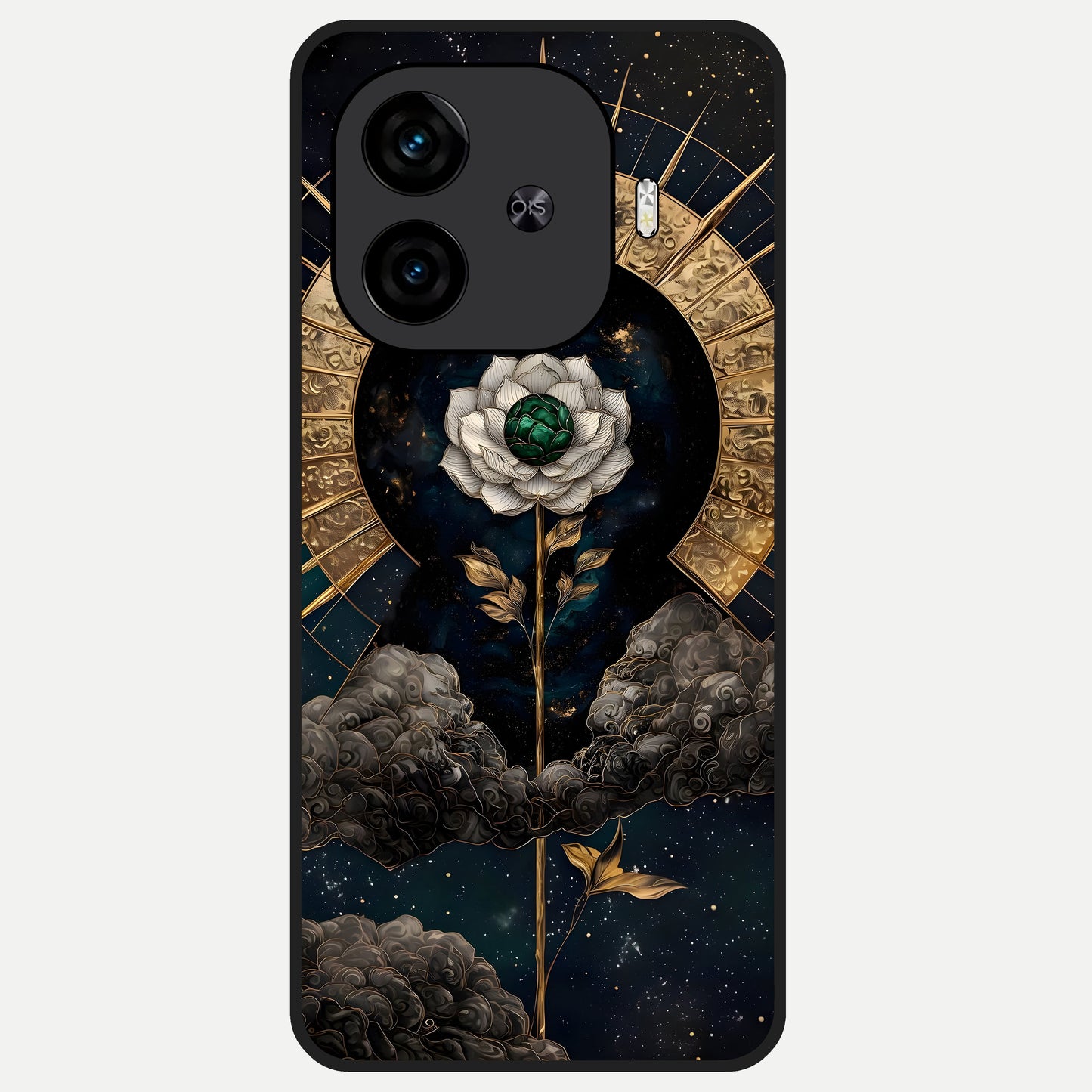  Celestial Lotus Morang Glass Case for  iQOO Z9 Turbo back cover – full design glossy printed glass finish