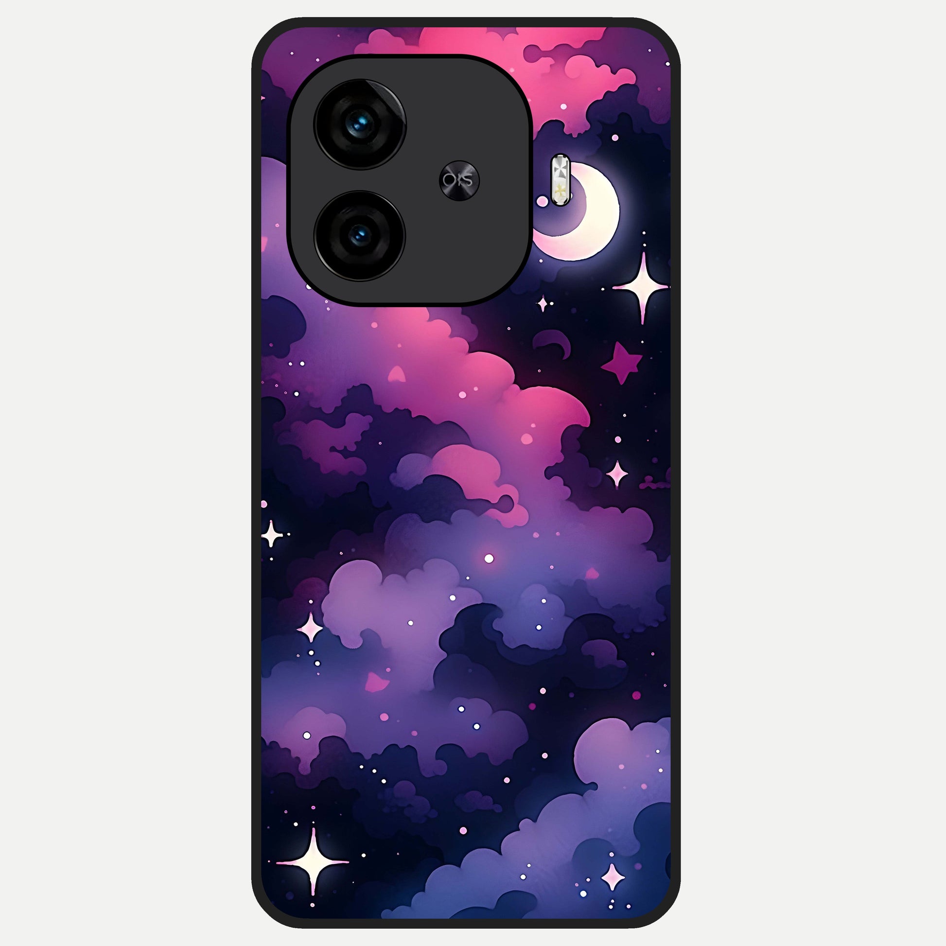  Celestial Moon Magic Glass Case for  iQOO Z9 Turbo back cover – full design glossy printed glass finish