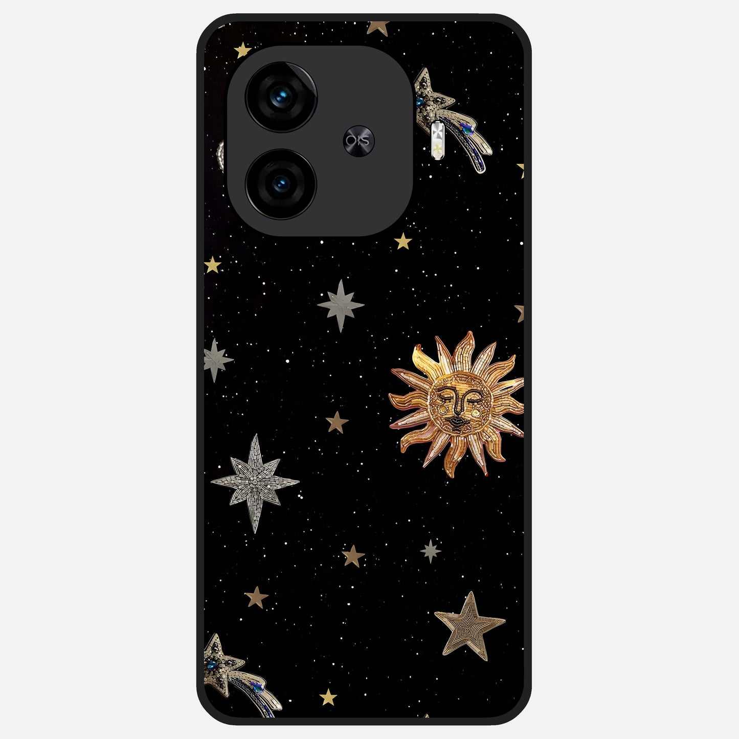  Celestial Moon With Stars Glass Case for  iQOO Z9 Turbo back cover – full design glossy printed glass finish