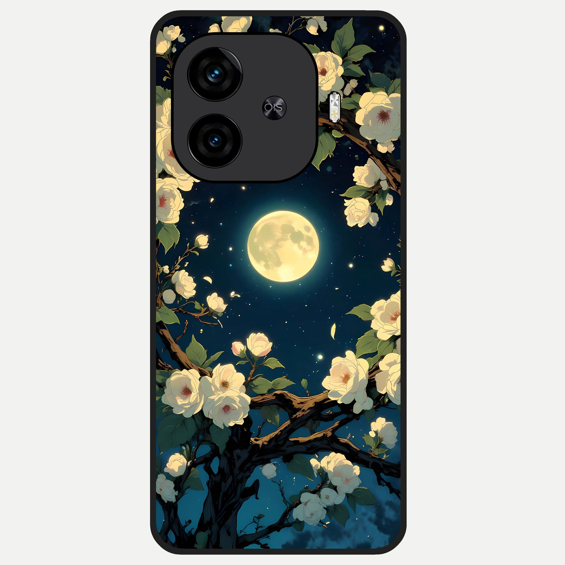  Celestial Moon And Flower Glass Case for  iQOO Z9 Turbo back cover – full design glossy printed glass finish
