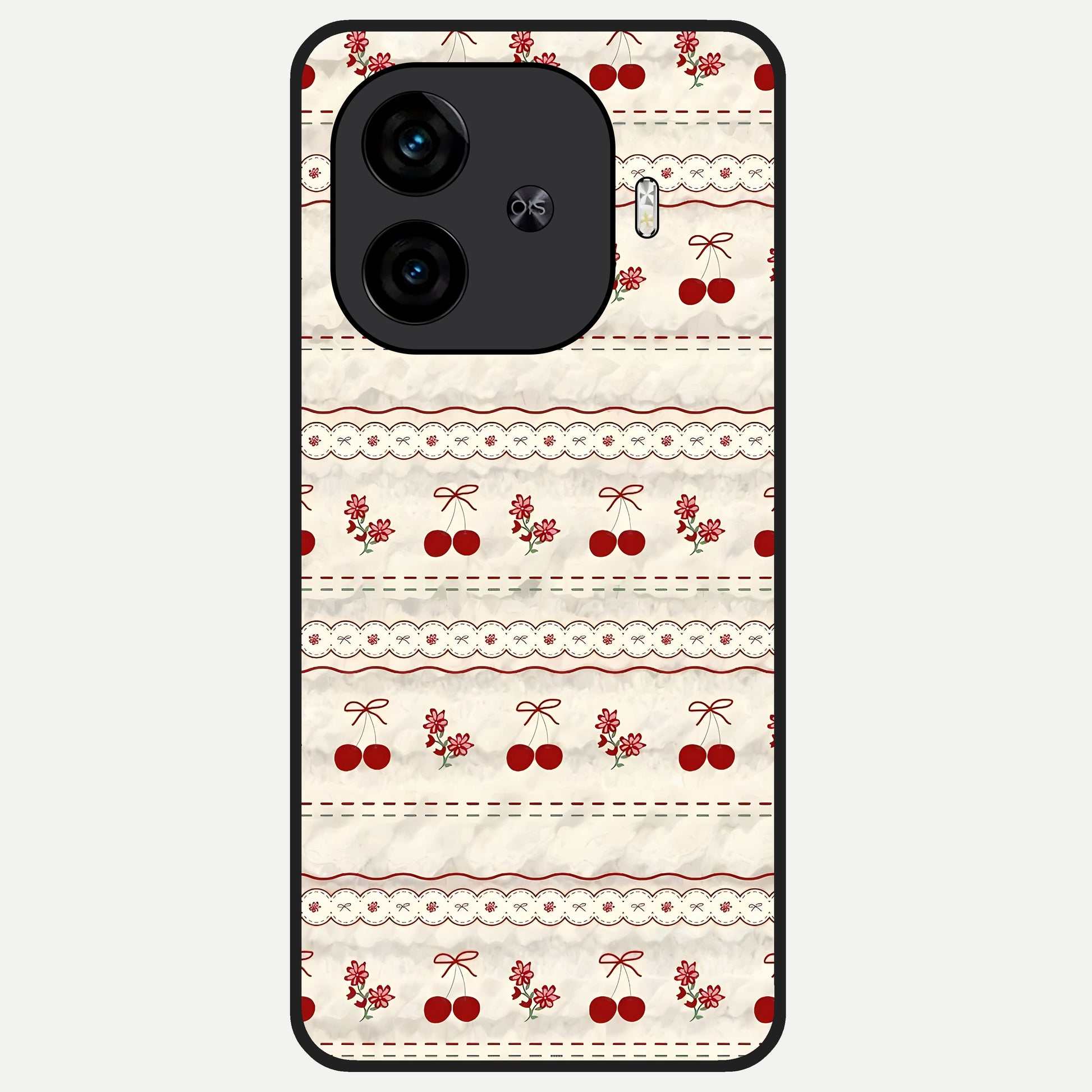 Cherry Bloom Charm Glass Case for  iQOO Z9 Turbo back cover – full design glossy printed glass finish