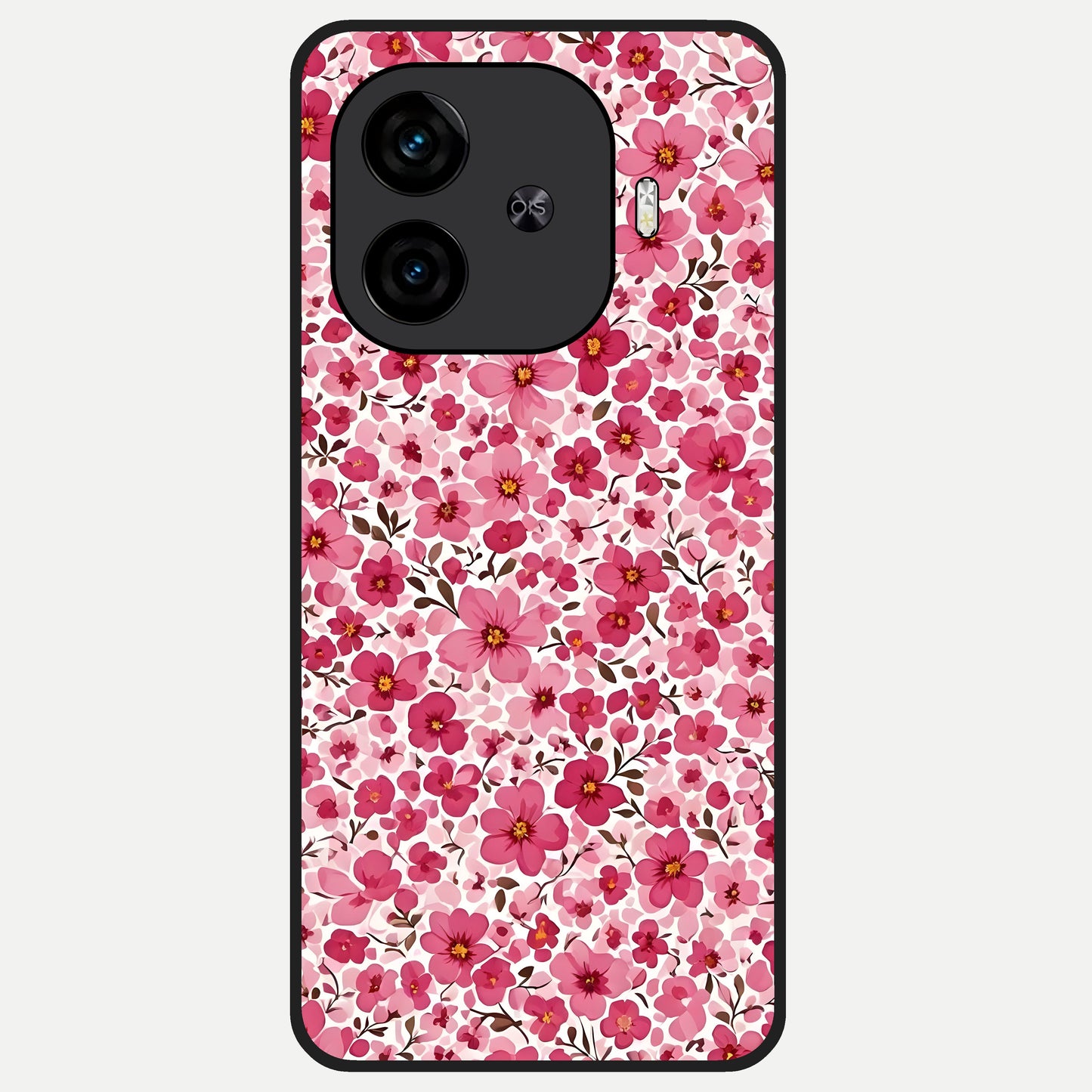  Cherry Blossom Charm Glass Case for  iQOO Z9 Turbo back cover – full design glossy printed glass finish