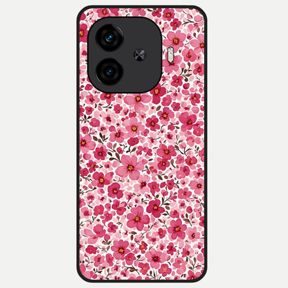 Cherry Blossom Charm Glass Case for  iQOO Z9 Turbo back cover – full design glossy printed glass finish