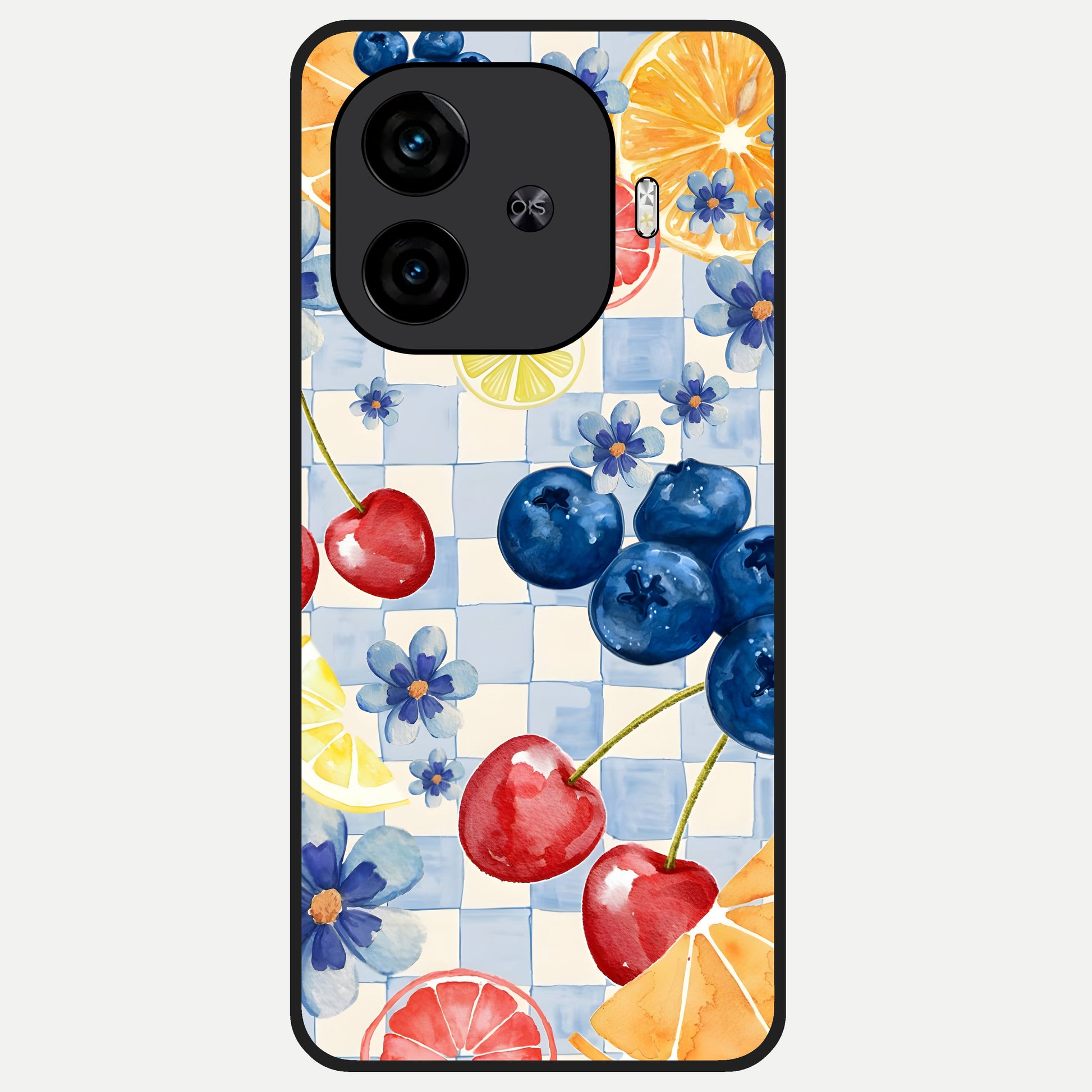  Citrus Bloom Joy Glass Case for  iQOO Z9 Turbo back cover – full design glossy printed glass finish