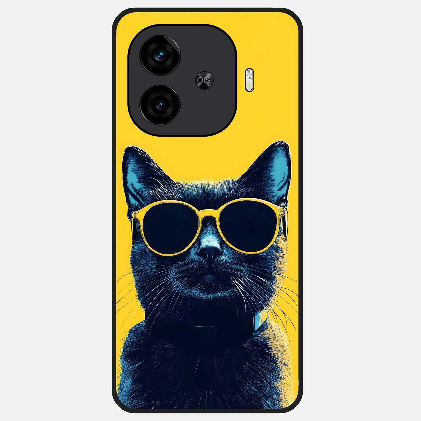  Cool Cat Vibes Glass Case for  iQOO Z9 Turbo back cover – full design glossy printed glass finish