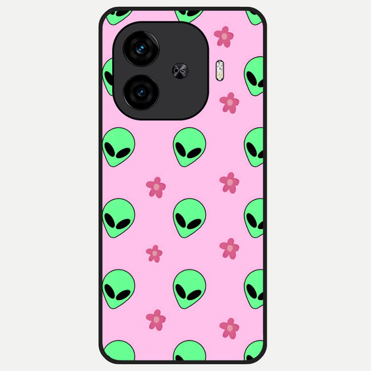  Cosmic Cute Crush Glass Case for  iQOO Z9 Turbo back cover – full design glossy printed glass finish