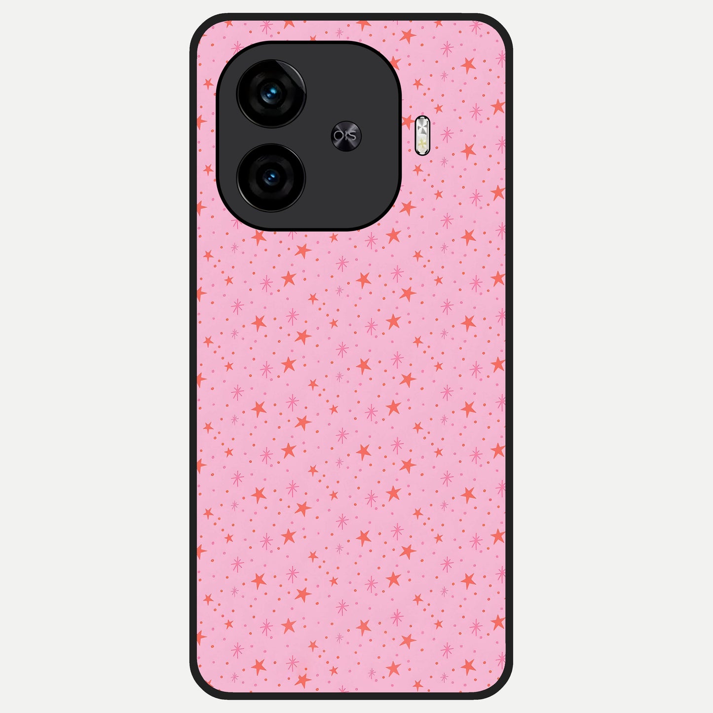  Cosmic Pink Sparkle Glass Case for  iQOO Z9 Turbo back cover – full design glossy printed glass finish