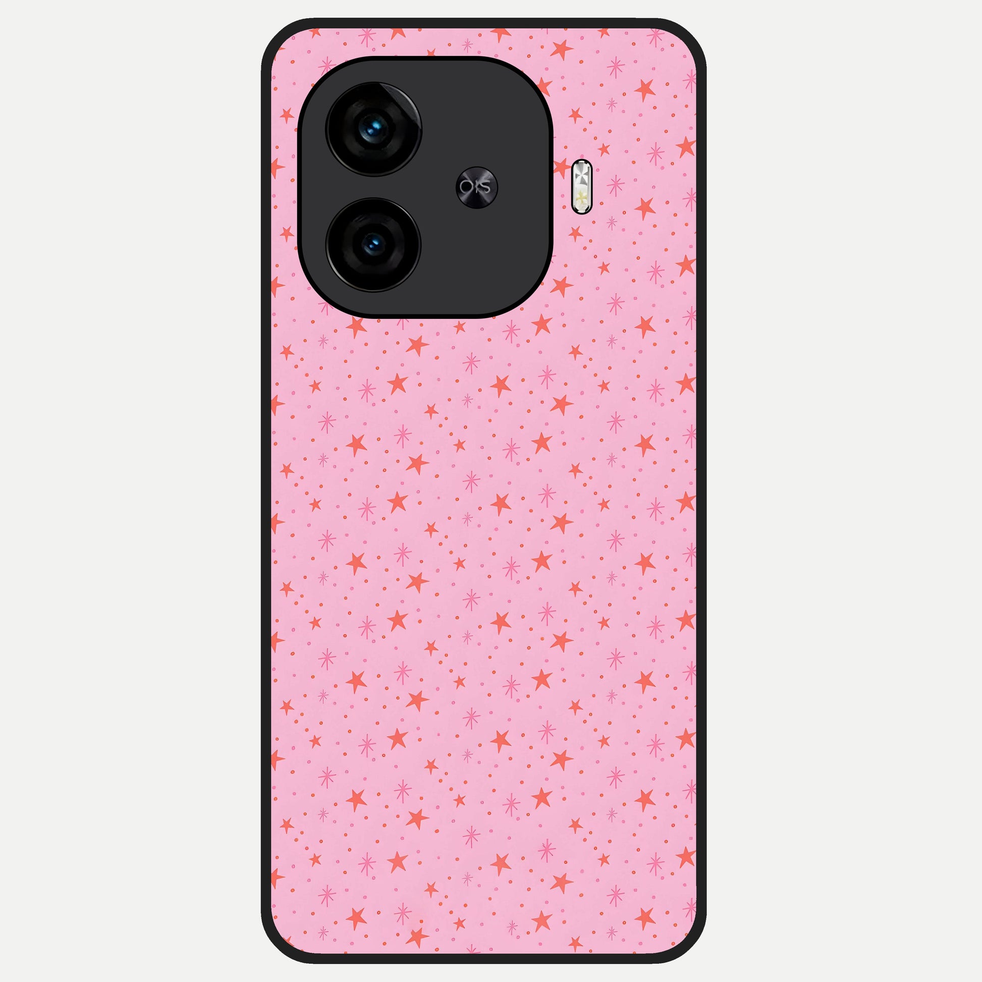  Cosmic Pink Sparkle Glass Case for  iQOO Z9 Turbo back cover – full design glossy printed glass finish
