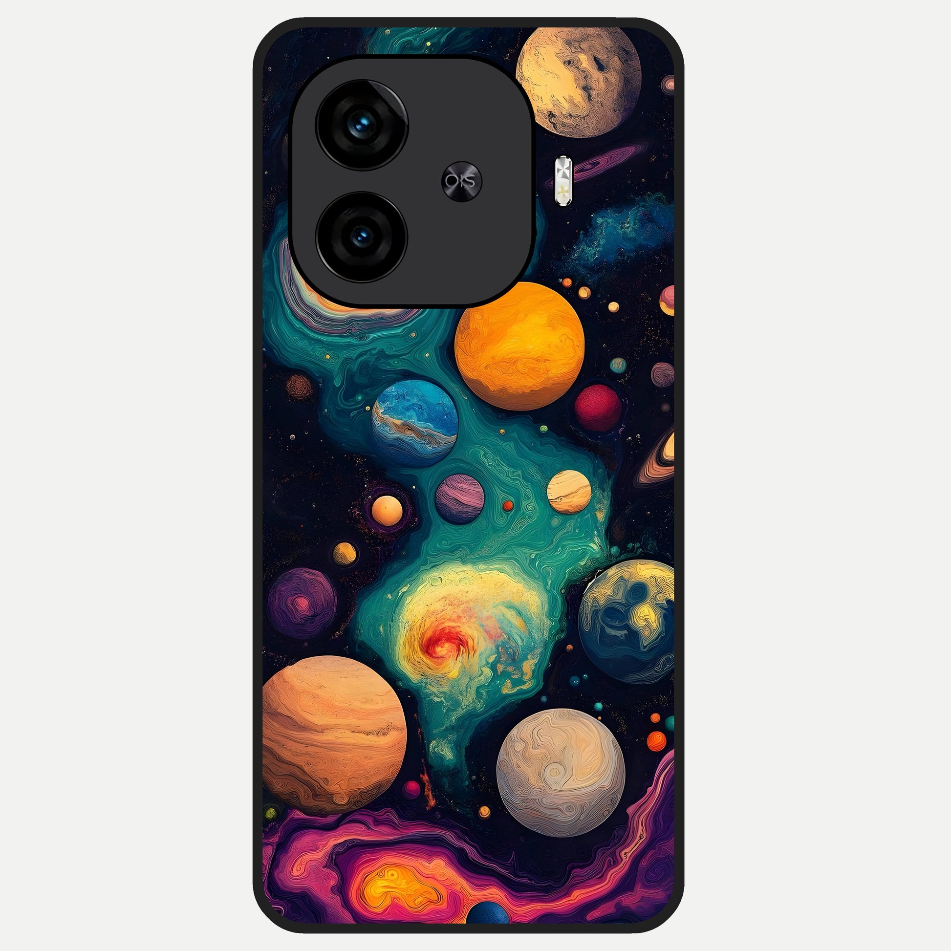  Cosmic Planet Journey Glass Case for  iQOO Z9 Turbo back cover – full design glossy printed glass finish