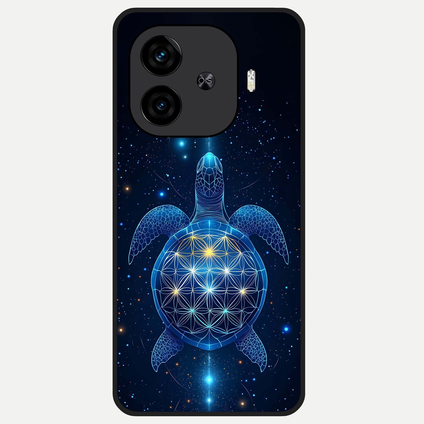  Crimson Blue Turtle Glass Case for  iQOO Z9 Turbo back cover – full design glossy printed glass finish