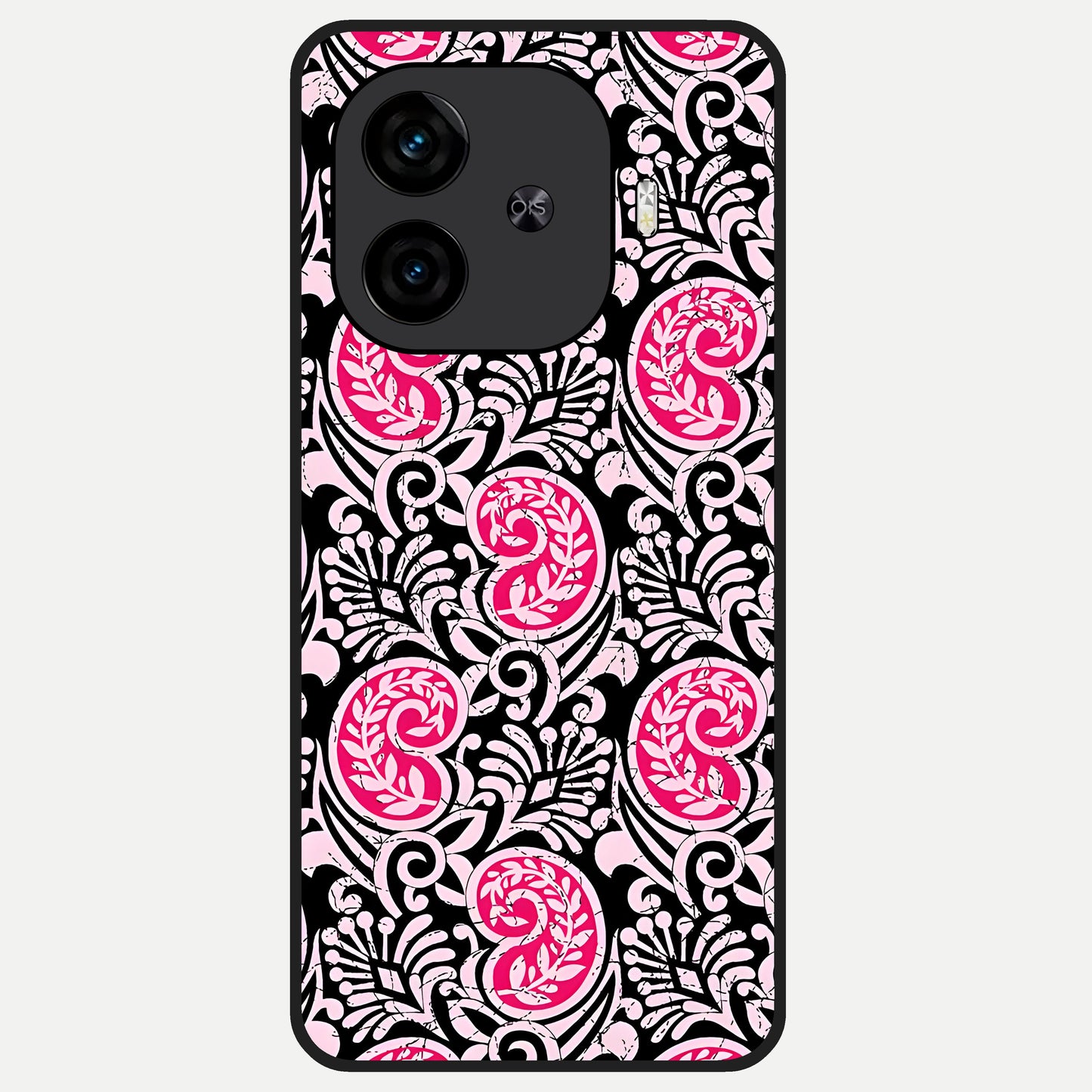  Crimson Paisley Charm Glass Case for  iQOO Z9 Turbo back cover – full design glossy printed glass finish