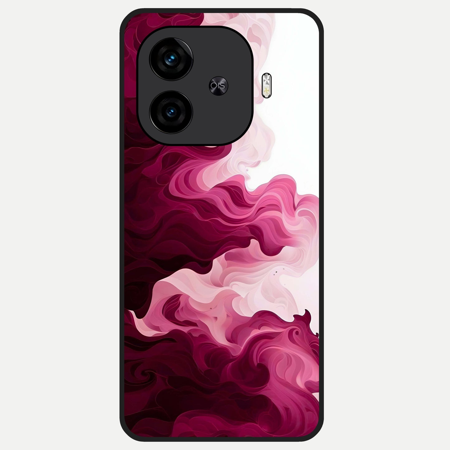  Crimson Wave Flow Glass Case for  iQOO Z9 Turbo back cover – full design glossy printed glass finish