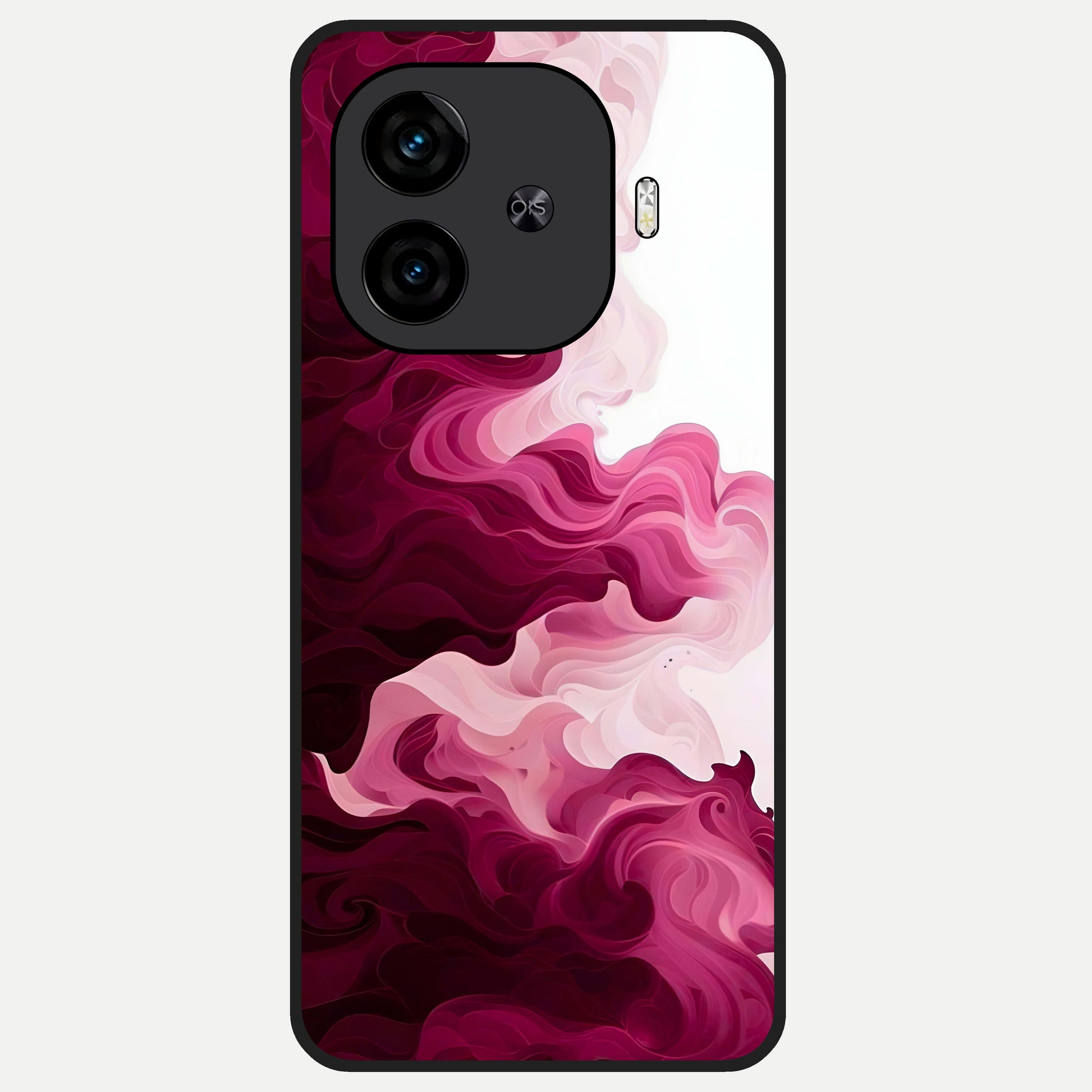  Crimson Wave Flow Glass Case for  iQOO Z9 Turbo back cover – full design glossy printed glass finish