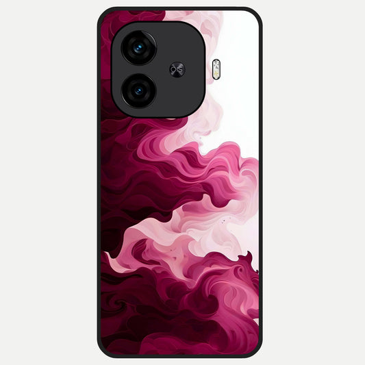  Crimson Wave Flow Glass Case for  iQOO Z9 Turbo back cover – full design glossy printed glass finish