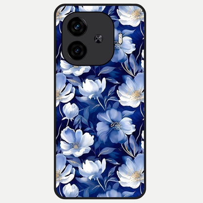  Cute Floral Patterns Glass Case for  iQOO Z9 Turbo back cover – full design glossy printed glass finish