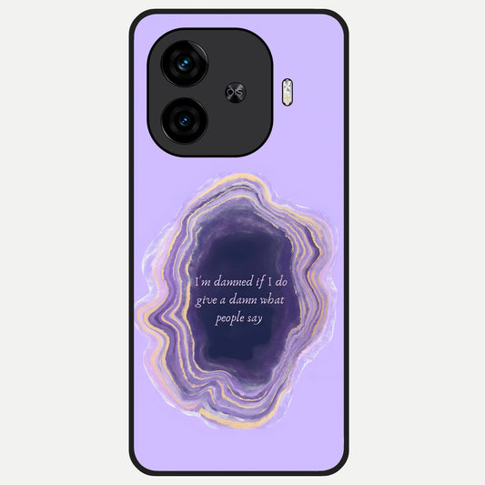  Damned People Quote Glass Case for  iQOO Z9 Turbo back cover – full design glossy printed glass finish