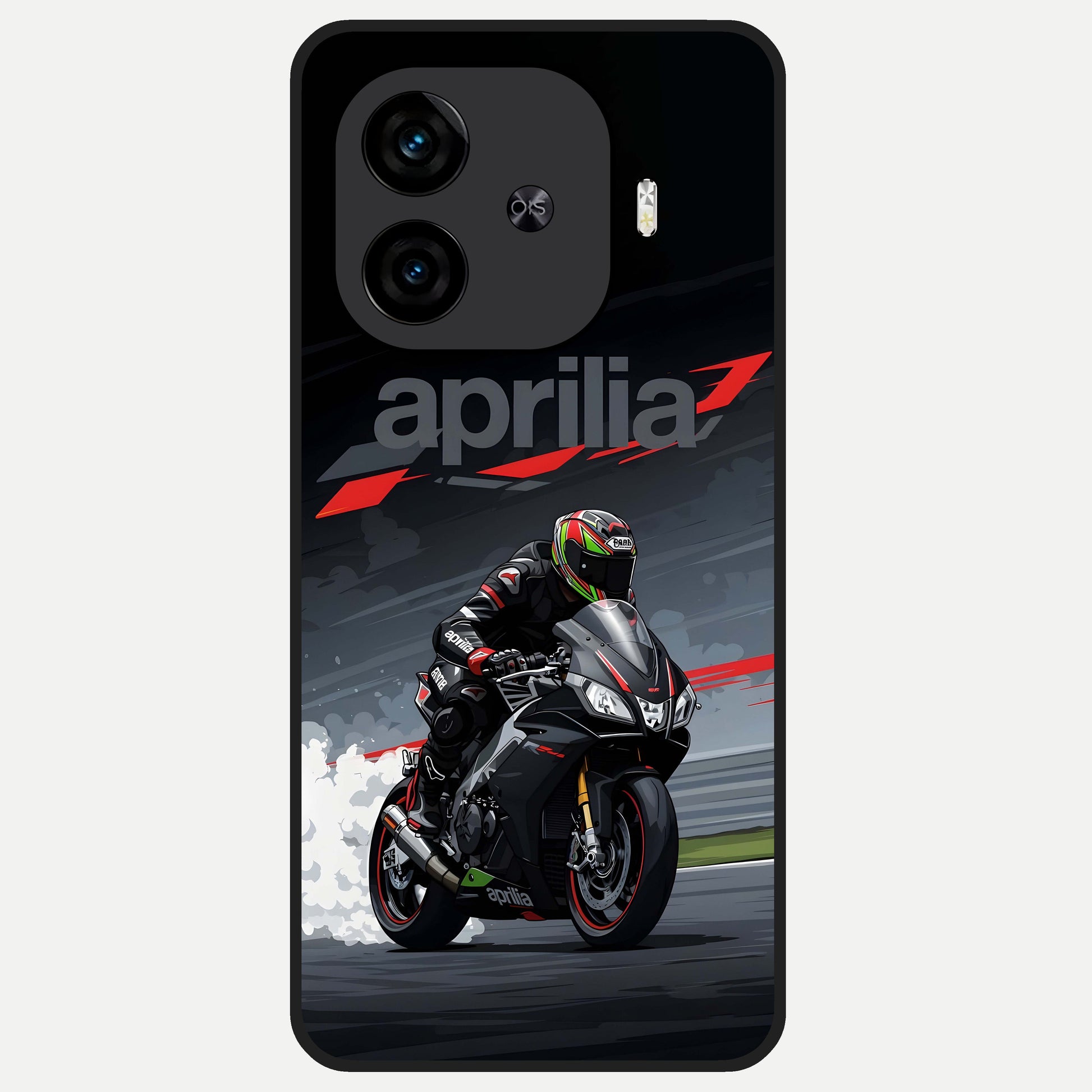  Dark Aprilla Glass Case for  iQOO Z9 Turbo back cover – full design glossy printed glass finish