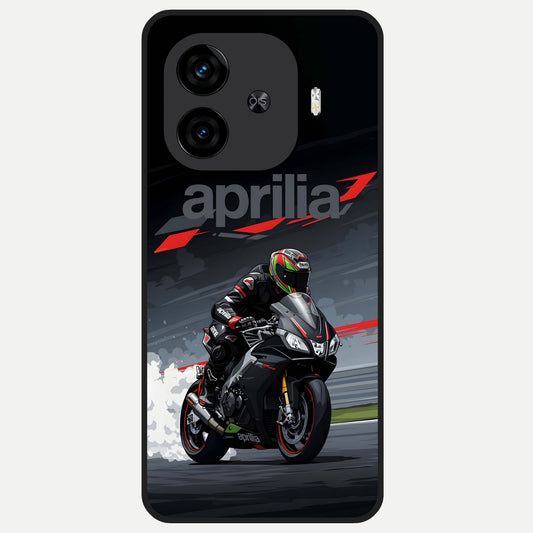  Dark Aprilla Glass Case for  iQOO Z9 Turbo back cover – full design glossy printed glass finish