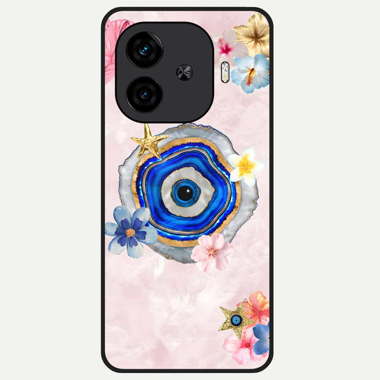  Divine Aura Bloom Glass Case for  iQOO Z9 Turbo back cover – full design glossy printed glass finish