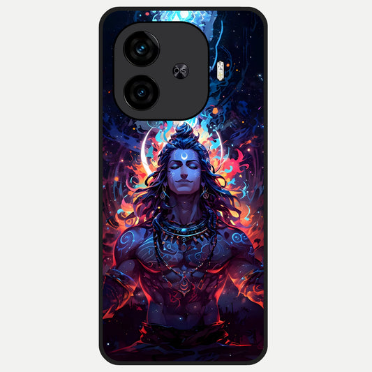  Divine Fire Shiv Glass Case for  iQOO Z9 Turbo back cover – full design glossy printed glass finish