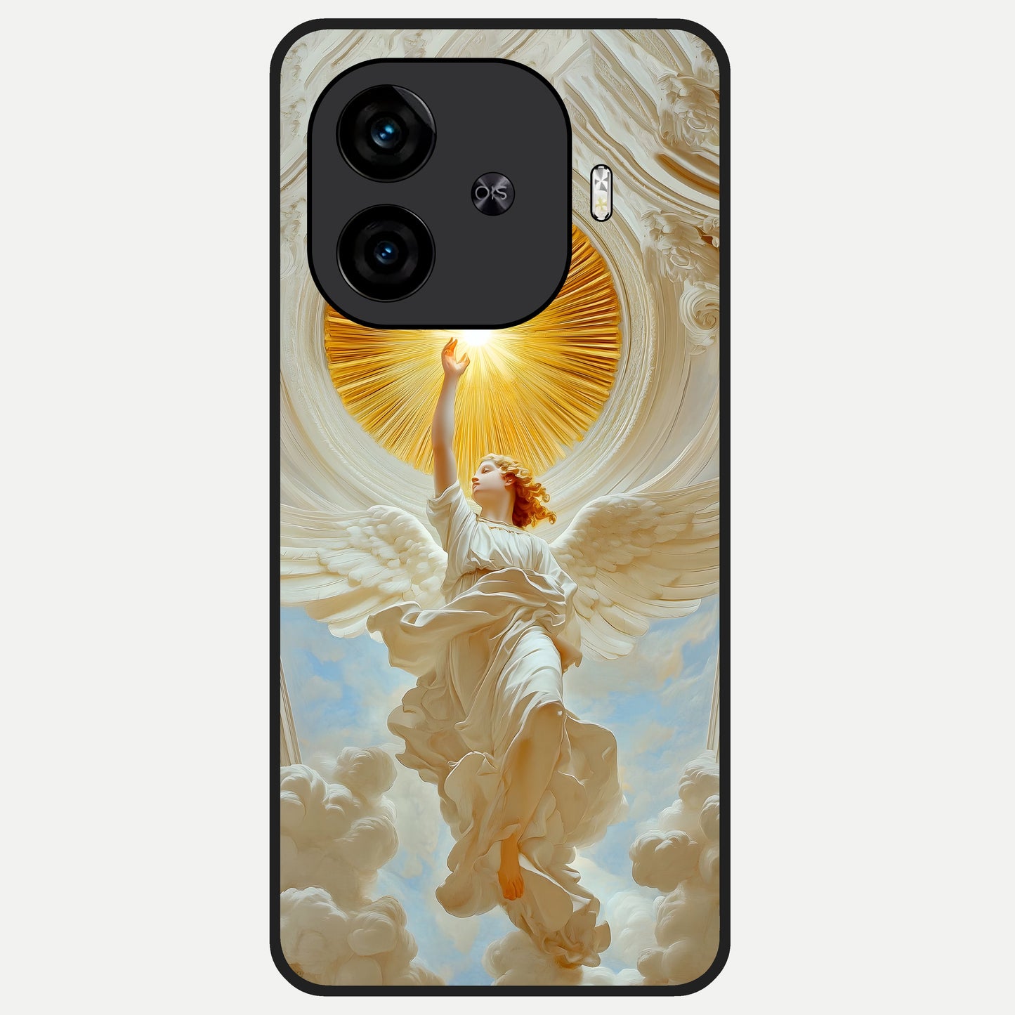  Divine Light Angel Glass Case for  iQOO Z9 Turbo back cover – full design glossy printed glass finish
