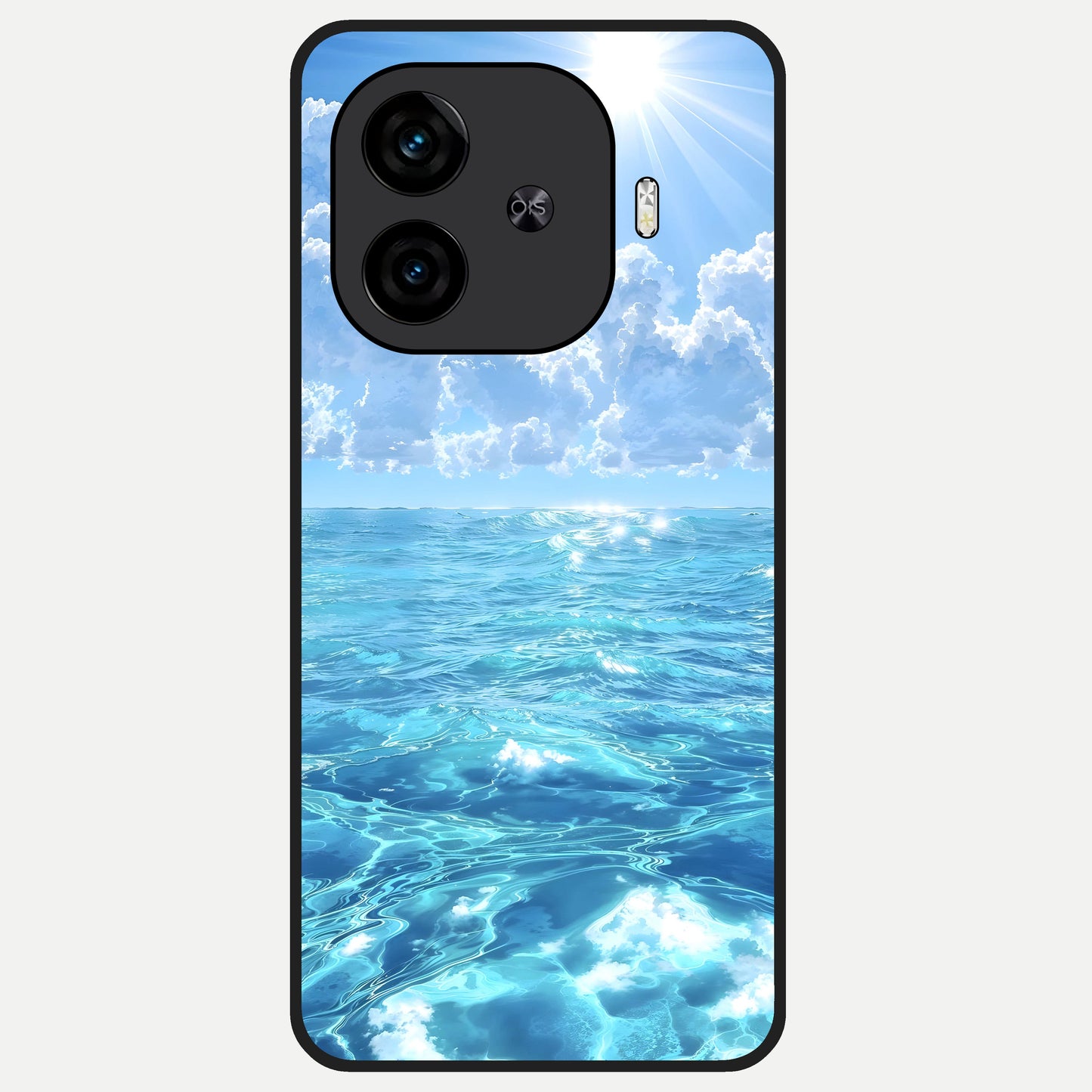  Endless Ocean Horizon Glass Case for  iQOO Z9 Turbo back cover – full design glossy printed glass finish
