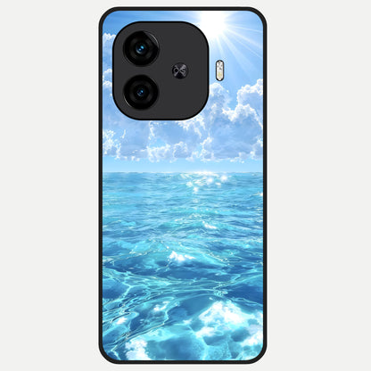  Endless Ocean Horizon Glass Case for  iQOO Z9 Turbo back cover – full design glossy printed glass finish