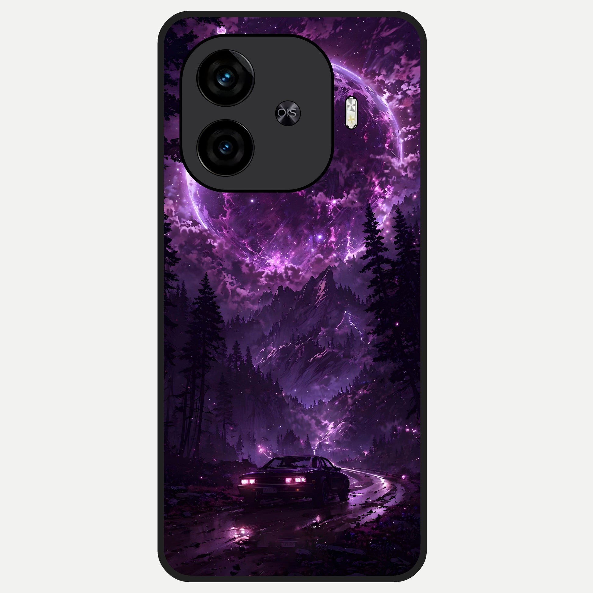 Eternal Cosmic Drive Glass Case for  iQOO Z9 Turbo back cover – full design glossy printed glass finish