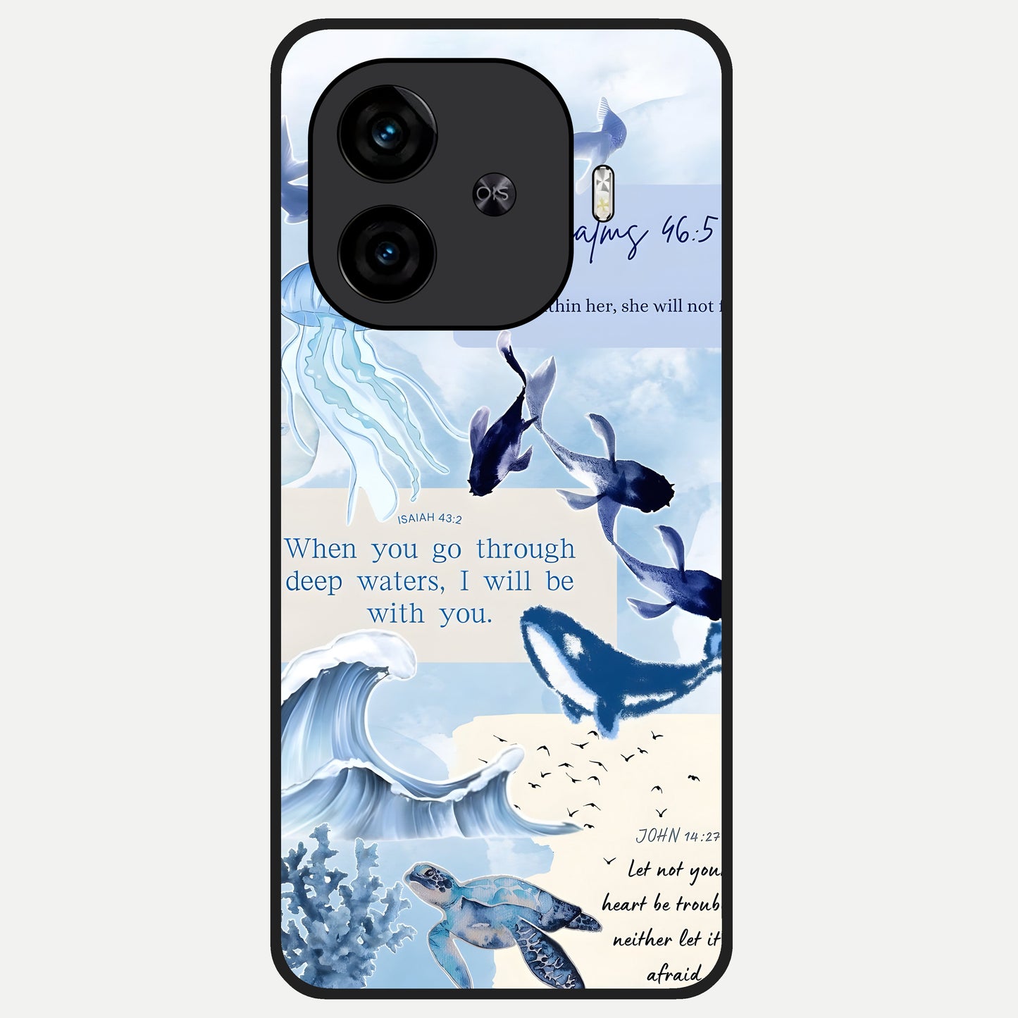  Faithful Ocean Promise Glass Case for  iQOO Z9 Turbo back cover – full design glossy printed glass finish