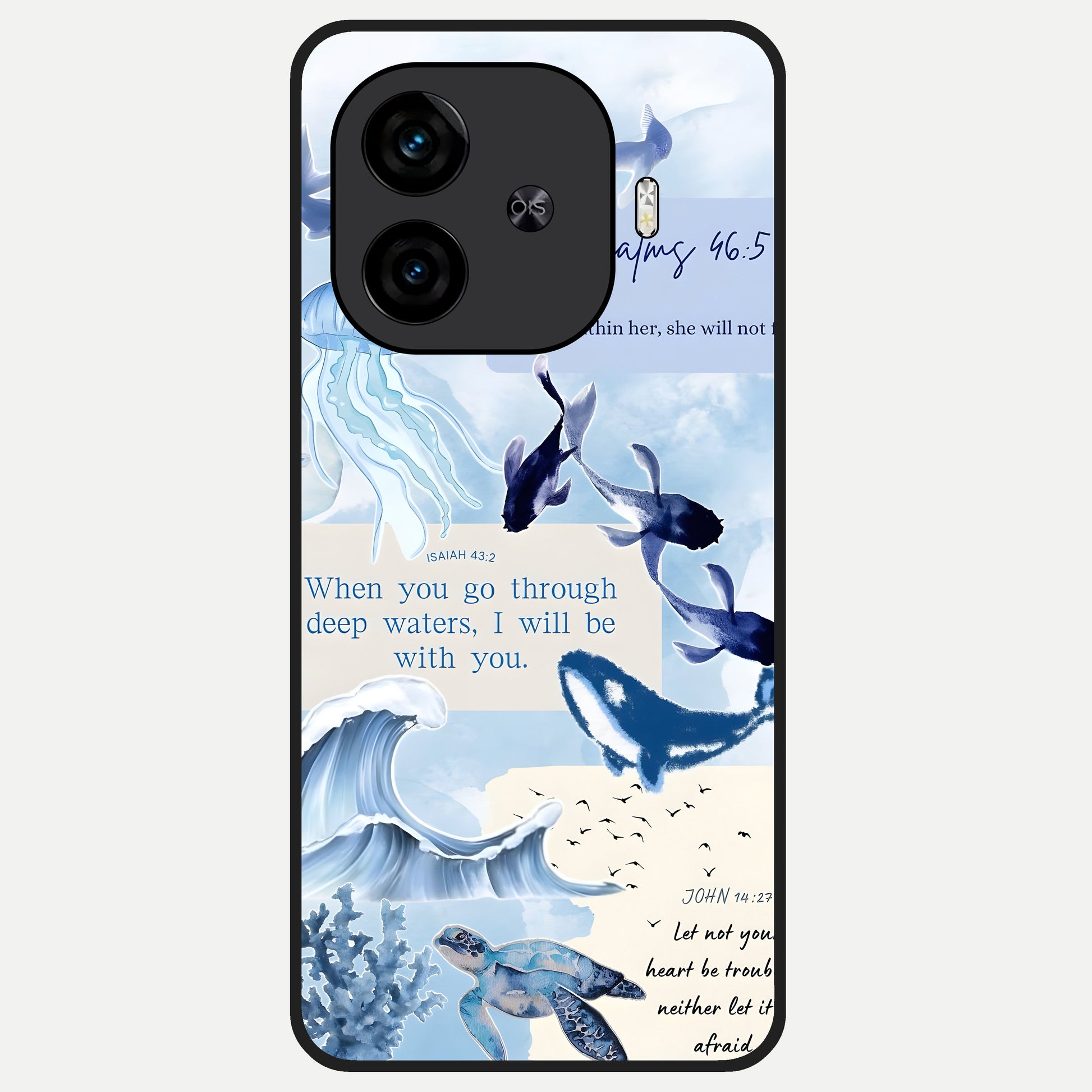  Faithful Ocean Promise Glass Case for  iQOO Z9 Turbo back cover – full design glossy printed glass finish
