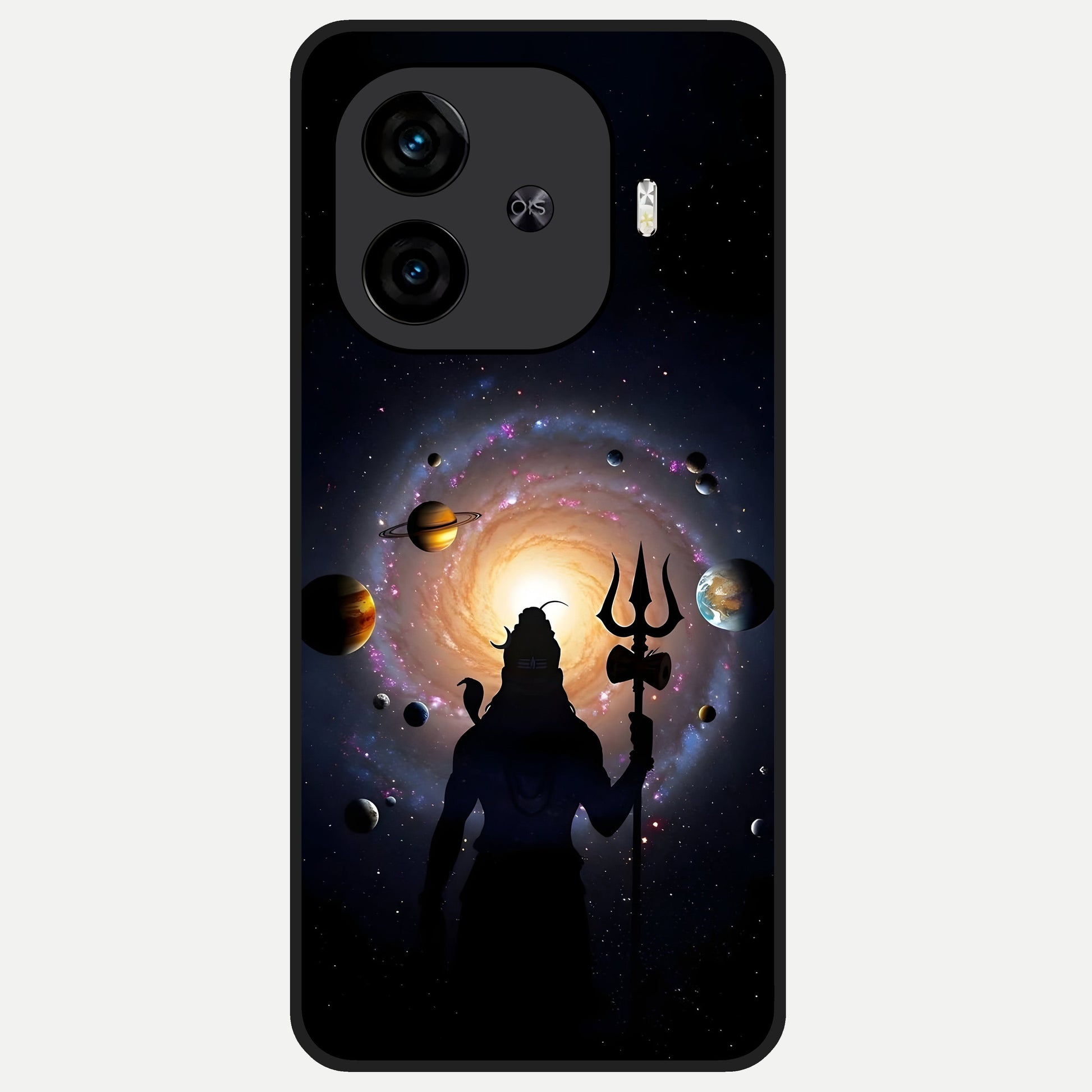  Galactic Shiva Vision Glass Case for  iQOO Z9 Turbo back cover – full design glossy printed glass finish