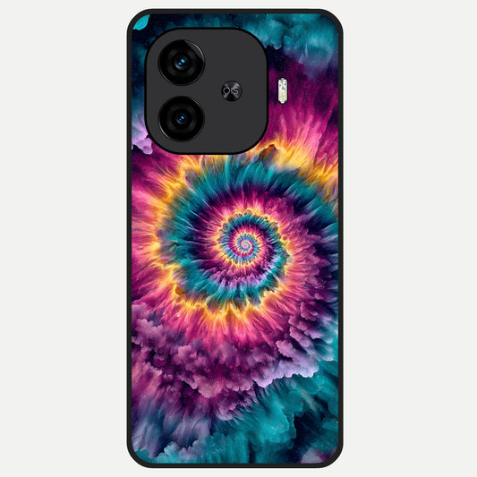  Galactic Spiral Burst Glass Case for  iQOO Z9 Turbo back cover – full design glossy printed glass finish