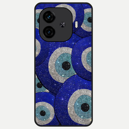  Galaxy Eye Flow Glass Case for  iQOO Z9 Turbo back cover – full design glossy printed glass finish