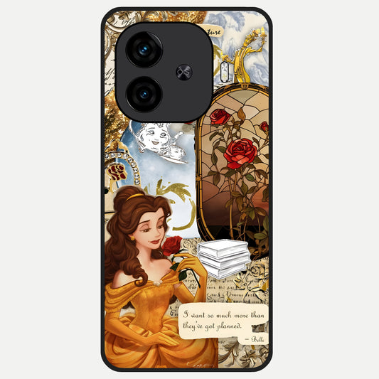  Golden Dream Belle Glass Case for  iQOO Z9 Turbo back cover – full design glossy printed glass finish