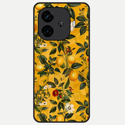  Golden Lemon Field Glass Case for  iQOO Z9 Turbo back cover – full design glossy printed glass finish