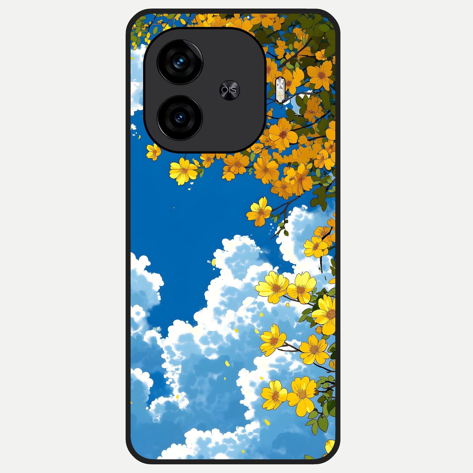  Golden Petal Sky Glass Case for  iQOO Z9 Turbo back cover – full design glossy printed glass finish