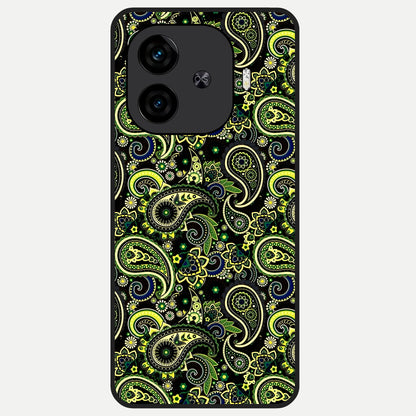  Green Lemon Glass Case for  iQOO Z9 Turbo back cover – full design glossy printed glass finish