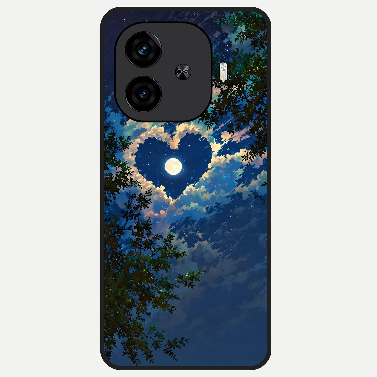  Heart With Moon Sky Glass Case for  iQOO Z9 Turbo back cover – full design glossy printed glass finish