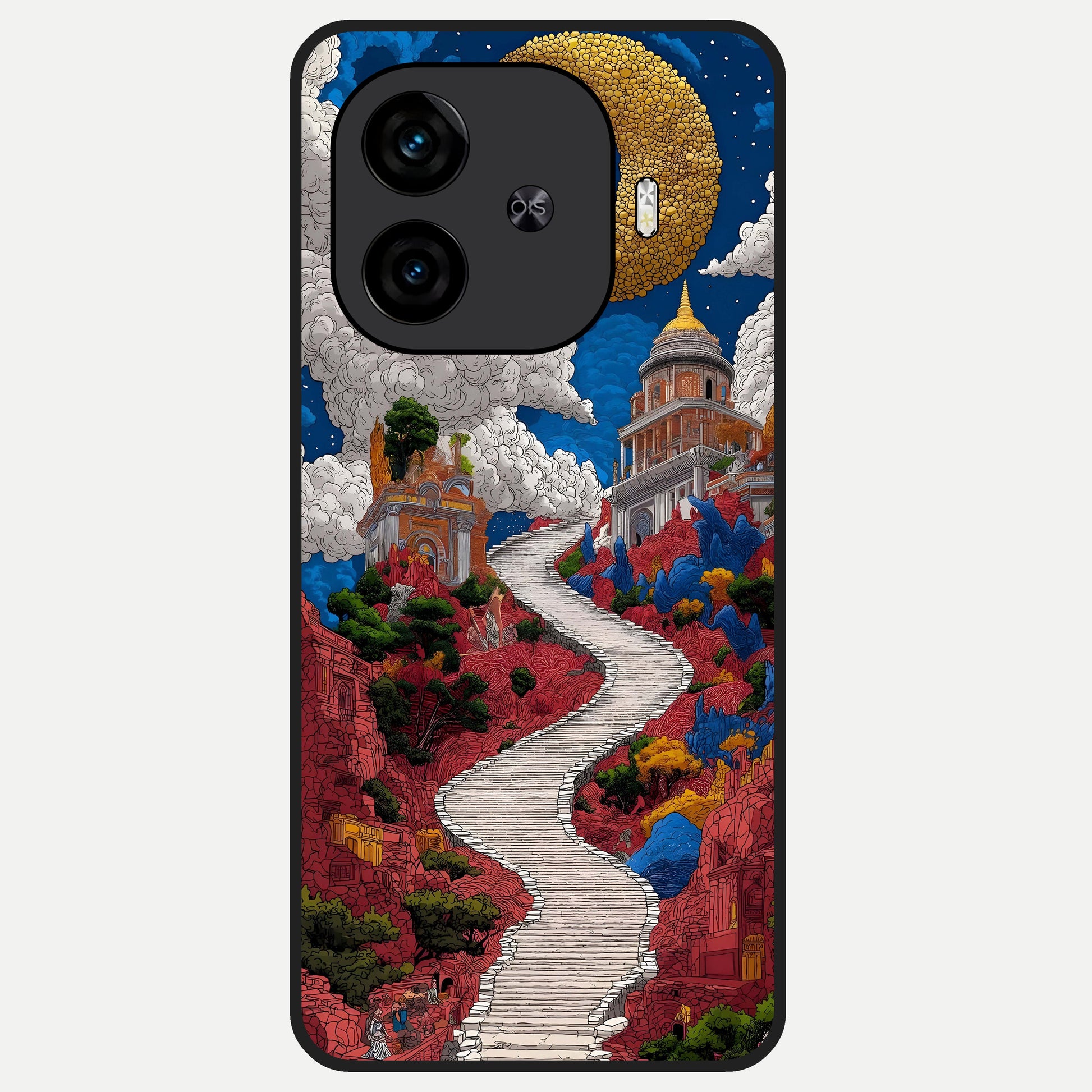  Heavenly Moon Path Glass Case for  iQOO Z9 Turbo back cover – full design glossy printed glass finish