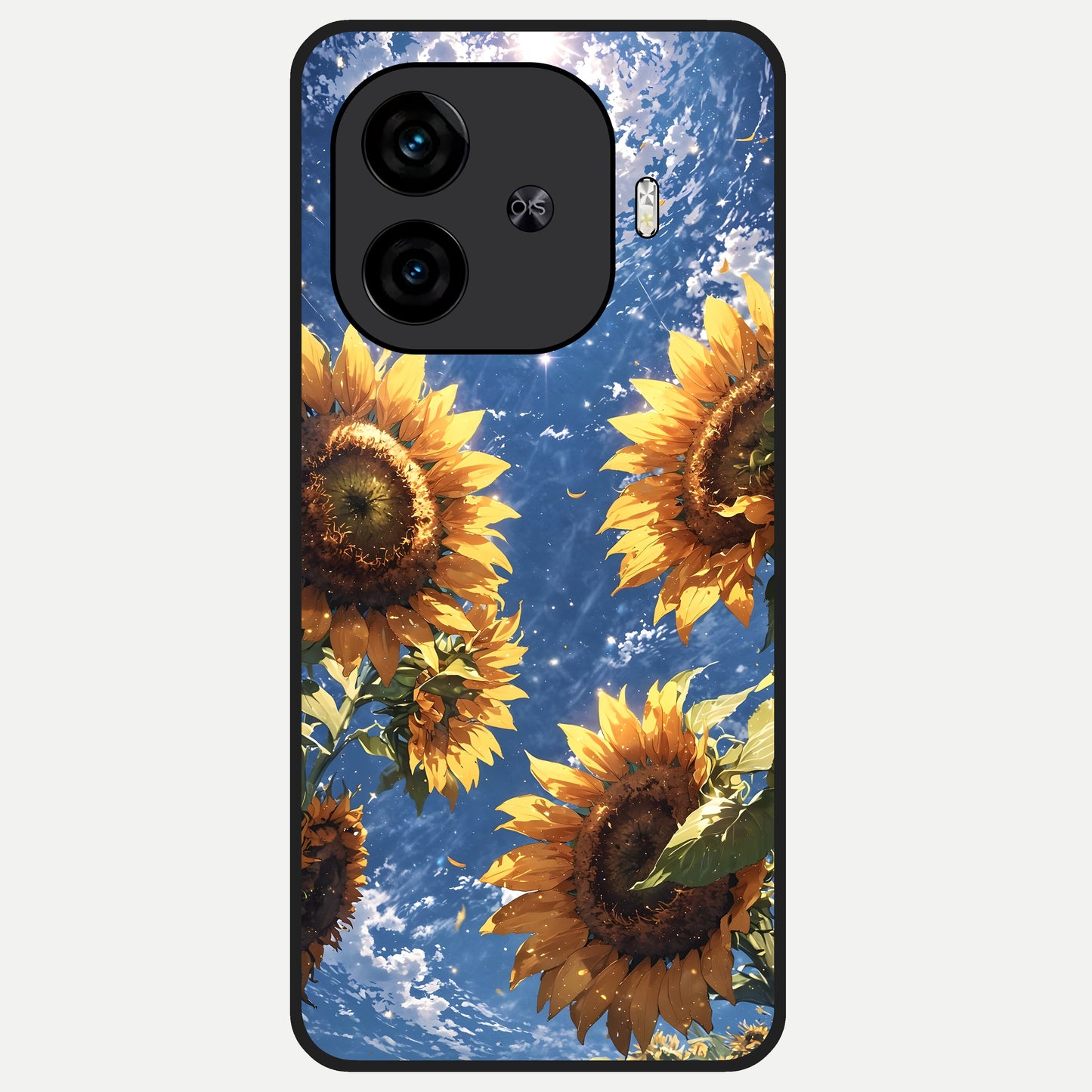  Heavenly Sunflower Rise Glass Case for  iQOO Z9 Turbo back cover – full design glossy printed glass finish