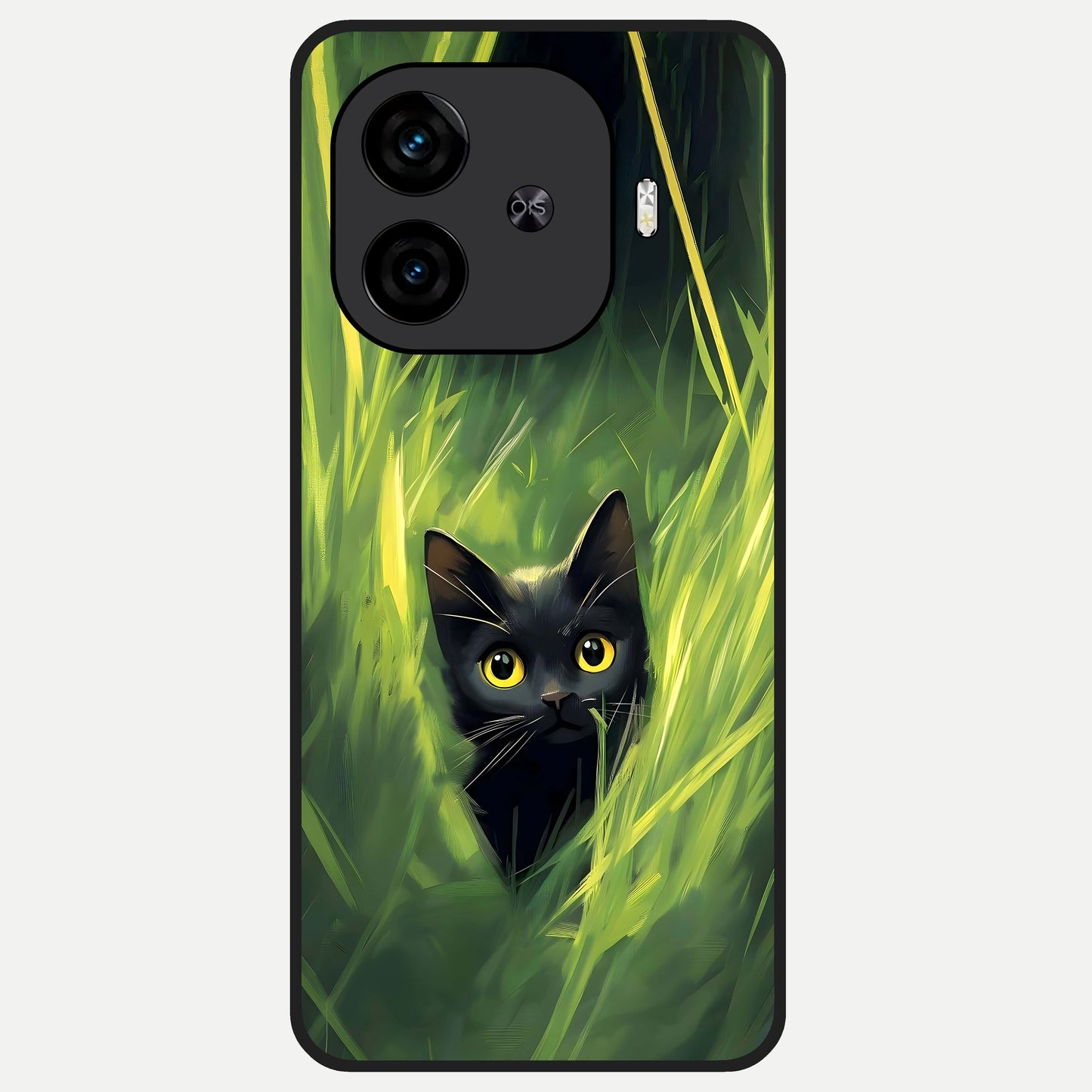  Hidden Cat Whisper Glass Case for  iQOO Z9 Turbo back cover – full design glossy printed glass finish
