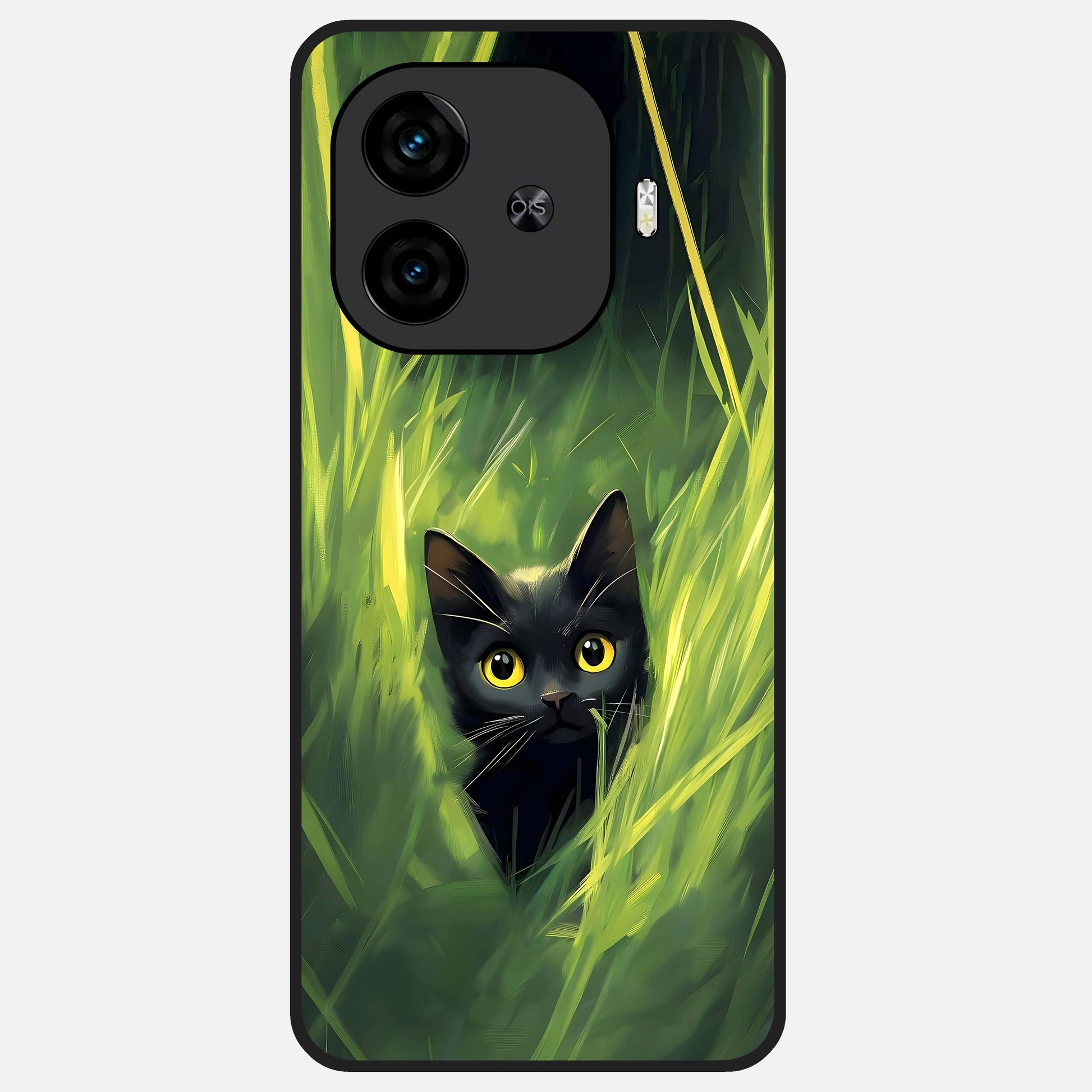  Hidden Cat Whisper Glass Case for  iQOO Z9 Turbo back cover – full design glossy printed glass finish