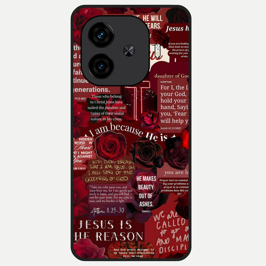  Jesus Love Heals Glass Case for  iQOO Z9 Turbo back cover – full design glossy printed glass finish