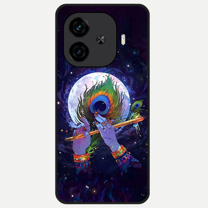  Krishna Hands Art Glass Case for  iQOO Z9 Turbo back cover – full design glossy printed glass finish